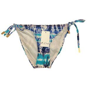 NWT A.Che Tie Dye Side Tie Ruched Back Bikini Bottoms